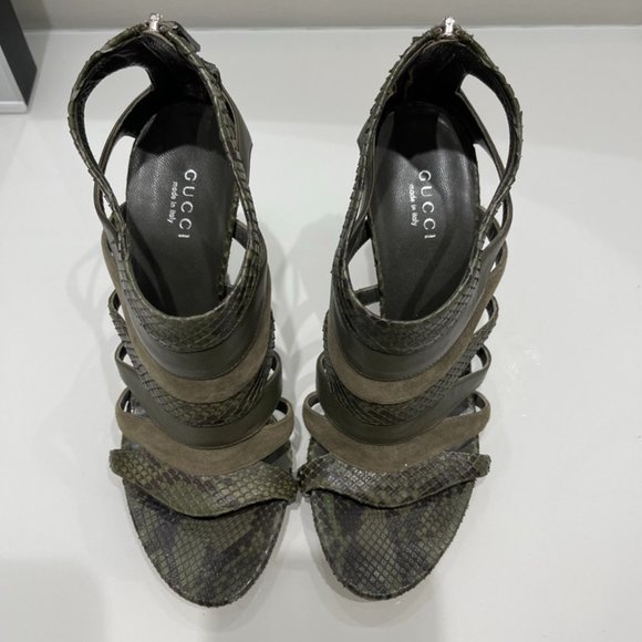 Gucci Snakeskin Stiletto Sandals - Picture 3 of 6